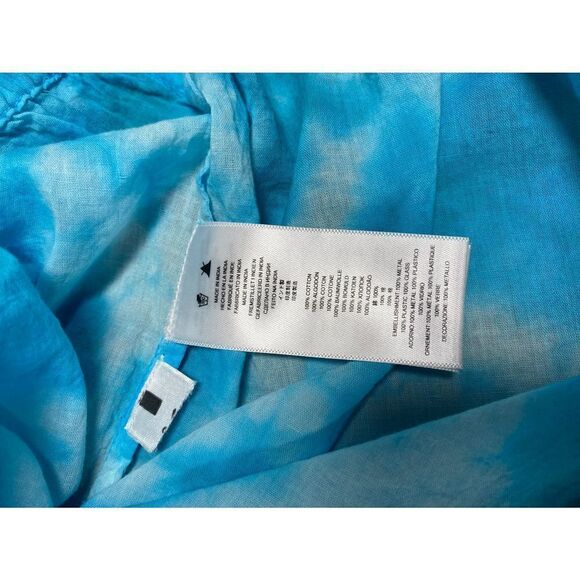 Michael Michael Kors Blue Tie Dye Jeweled Long Sleeve Top Size Medium - Picture 5 of 6